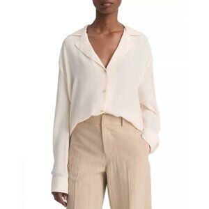 Vince Silk Dolman Sleeve Shirt XL White